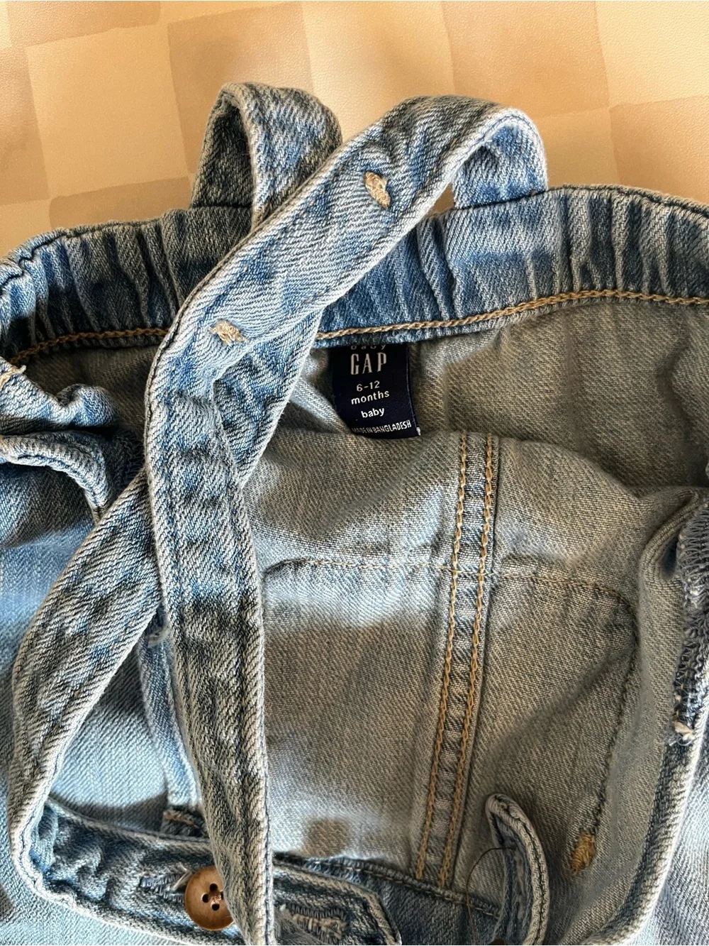 NWOT Set of 2 Kids Baby Gap Denim Overalls - Blue and Light Blue - 6-12 months